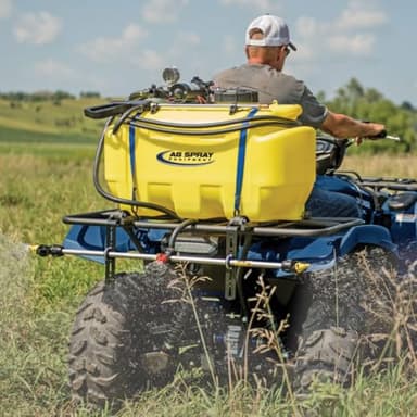 Ag Spray Equipment 25 Gallon Boomless Spot Sprayer – 4.0 GPM Diaphragm Pump, Deluxe Handgun, 3-Nozzle Boom, 12V ATV Sprayer for Lawn, Garden, Fence Lines, Food Plots & Acreage