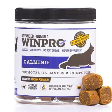 WINPRO Calming Chews for Dogs – Plasma-Powered Soft Chews to Promote Relaxation and Calming Effect – Made with Natural Ingredients, Grain-Free - Suitable for All Breeds & Sizes – 60 Count