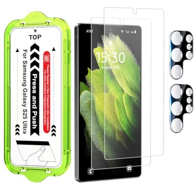 Esanik for S25 Ultra Anti Reflective Screen Protector, Anti-Glare & Fingerprint Unlock Compatible, Matte PET Film [Non-Glass], Auto-alignment Frame, Anti-Fingerprint, Smooth as Silk, 2+2 Pack