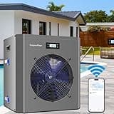 Varpoolfaye Above Ground Pool Heater 16000 BTU Electric Swimming Pool Heat Pump for Inground Ground Pool Heating Cooling WiFi Control 120v