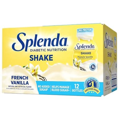 SPLENDA Diabetes Nutrition Shakes - Meal Replacement Shake, 8 Fluid Ounces Per Bottle (French Vanilla, 12 Pack)