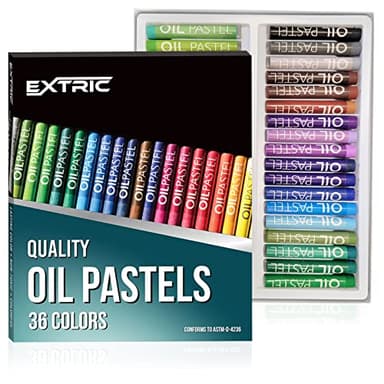 EXTRIC Oil Pastels 36 Colors - Art Supplies for Kids and Artists, Soft Crayons