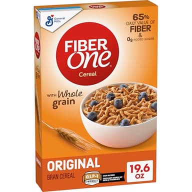 Fiber One Cereal, Original Bran, High Fiber Cereal Made with Whole Grain, 19.6 oz