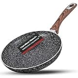 Hamilton Beach Fry Pan 10-Inch, Nonstick with Marble Coating, Wood like Soft Touch Handle, Non-Stick Granite Fry Pan Egg Pan Omelet Pans, Stone Cookware Chef's Pan, PFOA Free Induction Bottom