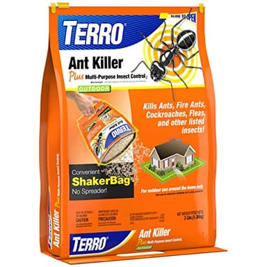 TERRO Ant Killer Plus Multi-Purpose Insect Control for Outdoors - Kills Fire Ants, Fleas, Cockroaches, and Other Crawling Insects - 3lb Shaker Bag - T901-6