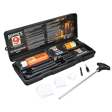 Hoppe's No. 9 Pistol Cleaning Kit for .38/.357/9mm Caliber - Gun Supplies with Aluminum Rod, Solvent, Lubricating Oil, Brush & Storage Case