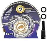 Tardigrade Metal Garden Hose 50 FT, Heavy Duty 304 Stainless Steel Water Hoses, Unmatched Durability, Flexible, No Kink & Tangle, Lightweight, Pet & Rust Proof for Outdoor Lawn Yard