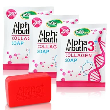 DR MEINAIER Daily Cleansing Soap with Alpha Arbutin, Vitamin C & Collagen, Floral Scented Face and Body Cleanser, Gentle Formula for Smooth-Looking Skin(3 Packs)