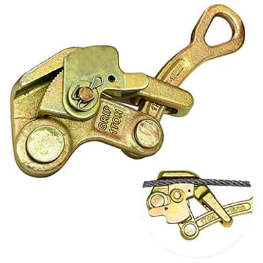YATOINTO 2200lb Cable Grip Steel Wire Puller 1 Ton, Cable Puller Tool for 2.5-16 mm Wire Rope, Multifunctional Pulling Tightening Tool with Swing Latch (1T)