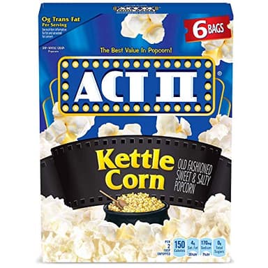 Act II Kettle Corn Microwave Popcorn, 2.75 oz., 6-Count (Pack of 6)