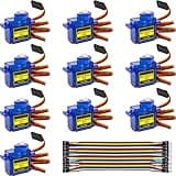Hosyond 10 Pack Servo Motors SG90 9G Micro Servo for RC Robot Helicopter Airplane Boat Remote Control Toys, Servo for Arduino Project, Blue
