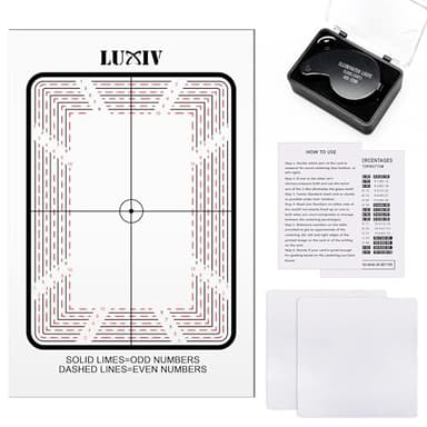 Luxiv Card Grading Centering Tool Kit, Card Center Tool with 30X Magnifying Implement, 2 Pcs Clean Cloth, Centering Guide Center Equipment (Rounded Corner)