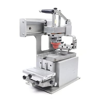 Manual Pad Printing Machine, 3.5" Ink Cup - 80x120mm Logo Printer, with Silicone Pad, DIY Label/Trademark Transfer Tool, for Metal, Plastic, Glass, Ceramics (Rubber Pad Included)