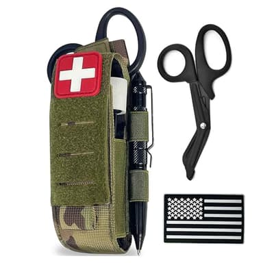 Molle Tourniquet Holder, Tactical TQ Pouch, 1000D Laser Cut Molle Medical Trauma Shears Pouch EMT Scissors Bag Fit for Tourniquets