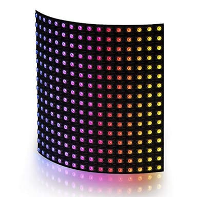 BTF-LIGHTING WS2812B RGB 5050SMD Individually Addressable Digital 16x16 256 Pixels 6.3in x 6.3in LED Matrix Flexible FPCB Dream Full Color Works with SP802E Controller Image Video Text Display DC5V
