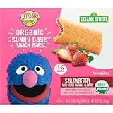 Earth's Best Organic Kids Snacks, Sesame Street Toddler Snacks, Organic Sunny Days Snack Bars for Toddlers 2 Years and Older, Strawberry with Other Natural Flavors, 16 Bars Per Box