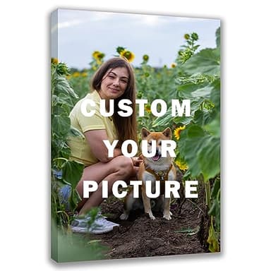 Custom Canvas Prints with Your Photos Framed Canvas Customized Wall Art Personalized Canvas Pictures for Pet/Family Gifts for Mom/Men/Women 8 x 10