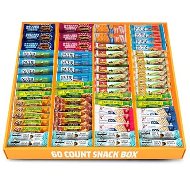 Granola Bars Bulk Variety Pack - Healthy Granola Bars Variety Snack Box for Office Snacks & Healthy Breakfast Bars - Snacks Variety Pack for Adults and Kids (60 Count)