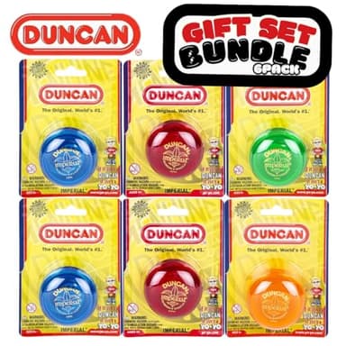 Duncan Toys Imperial Yo-Yo (6-pc), Beginner Yo-Yo with String, Steel Axle and Plastic Body, Assorted Colors