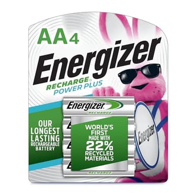 Energizer Power Plus Rechargeable AA Batteries (4 Pack), Double A Batteries