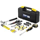 URASISTO 40-Piece Home Tool Kit with Easy Carrying Box, Small Basic Hand Tool Set Perfect for DIY Building, Home Maintenance and Woodworking, Great for College Students