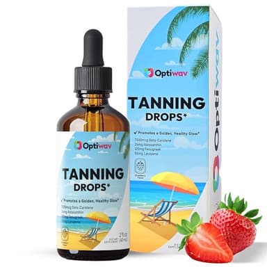 Sunless Tanning Drops to Drink - Drinkable Self Tan for Glow & Natural Radiant Skin Tone - Drinking Melanin Oral Liquid Tanner for Face Body Suitable for All Skin Types - Vegan Sugar Free