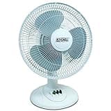 EZ-CHILL 12” 3-Speed Oscillating Table Fan with Adjustable Tilt, Convenient Push Button Controls, Quiet Operation, White, SB-MTSH05