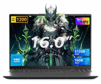 KAIGERR Gaming Laptop, 16GB DDR4 512GB SSD Laptop Computer, 16.0inch Windοws 11 Laptop with Ιntel 12th Quad-Core Processor(Up to 3.6GHz), 1920P FHD Display, WiFi 6, USB3.2, Type_C,Long Battery Life