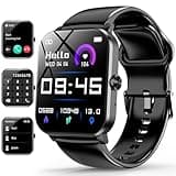 Smart Watch, 1.85" Smartwatch for Men Women (Answer/Make Call), Heart Rate, Sleep Monitor, Pedometer, 120+ Sport Modes Activity Tracker, IP68 Waterproof Fitness Watch for Android iOS (Black)
