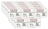 SanDisk Industrial 8GB Micro SD Memory Card Class 10 UHS-I MicroSDHC (Bulk 25 Pack) in Cases (SDSDQAF3-008G-I) Bundle with (1) Everything But Stromboli Card Reader