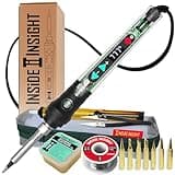 lnside lnsight Premium Transparent Soldering Iron Kit & Wood Burning Kit Dual-Use, 392°F-932°F Rapid Heat, Portable, Auto Sleep Mode, Tips, Case, Stand, Solder-Pump, Ceramic Tweezer