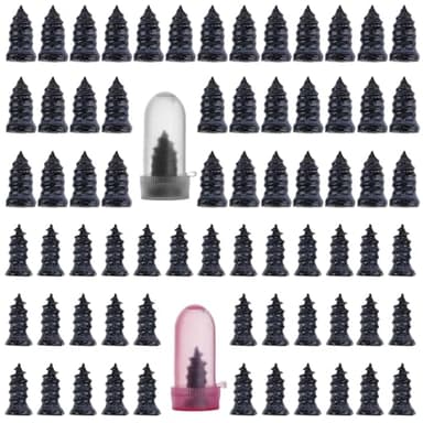 Opvixi Screw in Tire Plugs, 70 Pcs Tire Repair Screws, Tire Repair Rubber Nail Kit, Tire Screw Plug Repair Kit, Self Screw in Tire Repair Plugs for Car, Motorcycle, Truck, Tractor Tire Puncture Repair