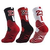 Lvcial dtrqmow Elite Basketball Socks with Compression & Cushion for Men and Women - Running Athletic Crew Socks