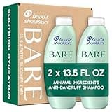 Head & Shoulders BARE Dandruff Shampoo Twin Pack, Soothing Hydration, Sulfate-Free, Silicone-Free, Dye-Free, Eco-Friendly Bottles, Safe for All Hair Types, 13.5 Fl Oz Each (Set of 2)