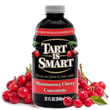 Tart is Smart Montmorency Tart Cherry Juice Concentrate, Cherry Juice Bottle Beverage, Rich in Antioxidants, Ideal for Muscle Recovery and Sleep Support, No-Added Sugar - 32 Ounce Bottle (Pack of 1)