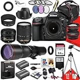 Nikon D850 DSLR Camera with AF-S DX 18-140mm f/3.5-5.6G ED VR Lens, AF-S 50mm f/1.8G Lens and 500mm Lens + 64 GB Memory + Extra Battery + Filters + Tripod + More (40pc Bundle) (Renewed)