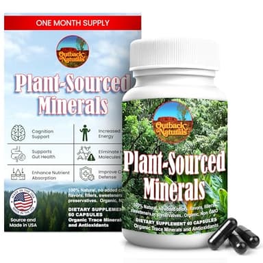 Plant-Sourced Minerals, 60 Capsules, Organic Natural Trace Minerals and Antioxidants which Support The Immune and Digestive Systems, Promoting Optimal Health. Sourced and Made in USA