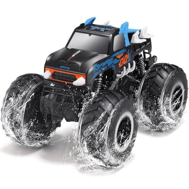Threeking 1:16 Waterproof Monster Truck Toys RC Cars Amphibious Remote Control Car Trucks 4WD All Terrain Off-Road Pickup Toy for 6 7 8 9 10 11 12 Year Old Boys Girls Kids Gifts Presents