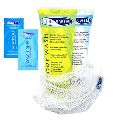 TRISWIM After Swim Skin Care Set | Chlorine Removal Body Wash & After Swim Lotion, 8.5 fl oz Each | Removes Chlorine & Deeply Hydrates Dry Skin | Vegan, Paraben-Free