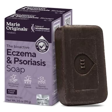 Marie Originals Eczema Face Soap Body Wash Bar – All Natural Psoriasis, Dermatitis Treatment for Dry Itchy Flaky Skin Relief – Gentle Detoxifying, Healing, Anti-Itch, Cleansing Skincare (Pack of 2)