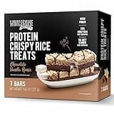 Protein Crispy Rice Treats, 15g Protein, 3g-7g Net Carbs, Low Carb, Fluffy, Soft, Chewy, Gluten Free, High Fiber, Keto-Friendly, No Aftertaste (Chocolate Vanilla Remix, 1 Pack)