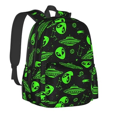Green Ufo Alien Star Multipurpose School Bag Bookbag for Teenage Boys Girls Daily Backpack