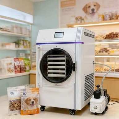 Home Freeze Dryer Machine with Vacuum Pump, Large Capacity Food Freeze Dryer for Fruits Vegetables Meat & Candy, -40℃ Ultra-Low Temperature, 4 Stainless Steel Trays, Digital Timer Control