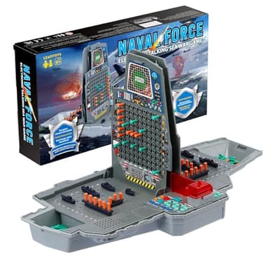 Naval Force Electronic Battle Game, Talking Sea Battle Radar Reload Strategy Board Game for Kids with Lights, Sounds, Special Attacks, 200 Preset Ship Layouts Quick Set-up, 1-2 Players Family Game