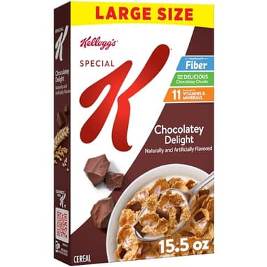 Kellogg's Special K Chocolatey Delight Breakfast Cereal, Good Source of Fiber, Large Size, 15.5 oz