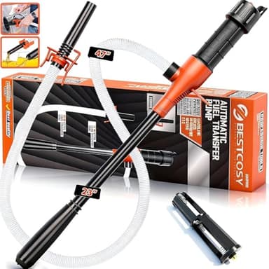 Portable Transfer Pump Battery Operated Electric Siphon Pump for Gas, Fuel, Diesel, Water Transfer 2.4 GPM Flow Oil Extractor, 47 Inches Hose-Easy to Use Hand Fuel Pump, Multi-Use Siphon Transfer Pump