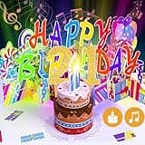 Gumry 21ST Birthday Greeting Card, Musical Pop-Up with Blowable LED Candle, Colorful Happy Birthday Decorations, Large Greeting Card for Son, Daughter, Boys, Girls