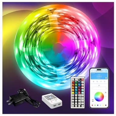 DAYBETTER LED Strip Lights 110ft, Smart Lighting Strips with App Remote Control, RGB Music Sync Color Changing Lights for Bedroom Kitchen Party Home Decor(1 Roll)