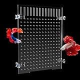 Acrylic Fish Tank Divider Aquarium Divider with 8 Suction Cups Transparent Fish Tank Separator Dividing Net Plate Isolation Board Flapper, 11.81 * 15.74in