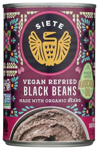 SIETE FAMILY FOODS Vegan Refried Black Beans, 16 OZ